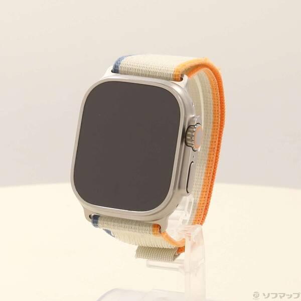 〔中古〕Apple(アップル) Apple Watch Ultra 2 GPS + Cellular 49mm チタニウムケース オレンジ／ベージュトレイルループ〔377-ud〕 | 