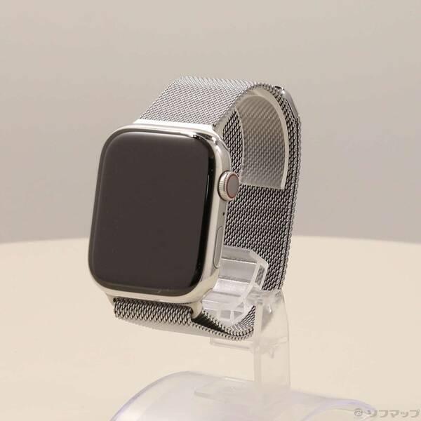 〔中古〕Apple(アップル) Apple Watch Series 8 GPS + Cellular 45mm シルバーステンレススチールケース シルバーミラネーゼループ〔269-ud〕 | 