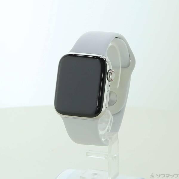 〔中古〕Apple(アップル) Apple Watch Series 6 GPS + Cellular 40mm シルバーステンレススチールケース ホワイトスポーツバンド〔344-ud〕 | 