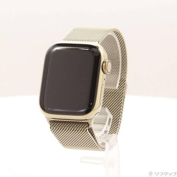 〔中古〕Apple(アップル) Apple Watch Series 8 GPS + Cellular 41mm ゴールドステンレススチールケース ゴールドミラネーゼループ〔377-ud〕 | 