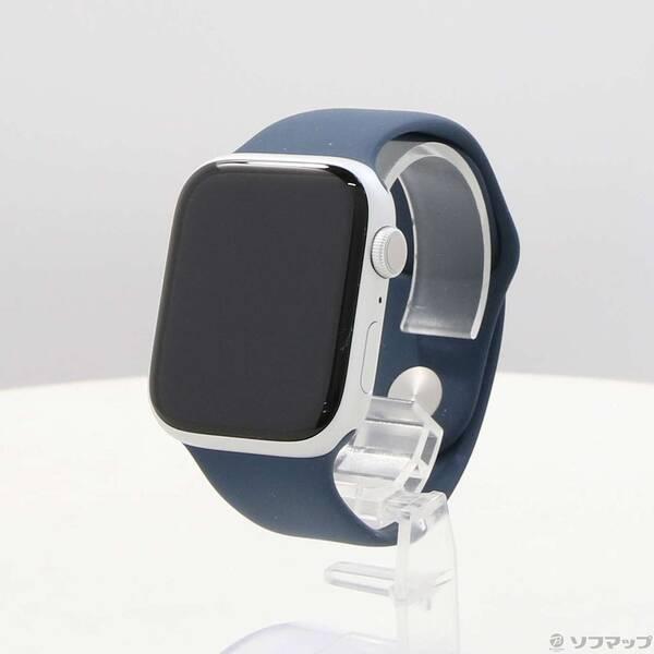 〔中古〕Apple(アップル) 〔展示品〕 Apple Watch Series 9 GPS 45mm シルバーアルミニウムケース ストームブルースポーツバンド〔368-ud〕 | 
