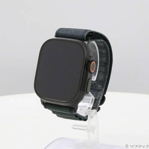 〔中古〕Apple(アップル) Apple Watch Ultra 2 GPS + Cellular 49mm ブラックチタニウムケース ダークグリーンアルパインループ〔349-ud〕 | 