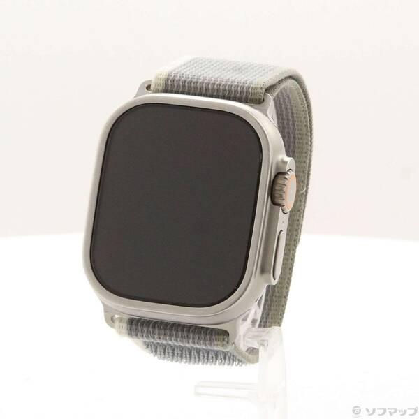 〔中古〕Apple(アップル) Apple Watch Ultra 2 GPS + Cellular 49mm チタニウムケース グリーン／グレイトレイルループ〔198-ud〕 | 