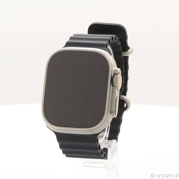 〔中古〕Apple(アップル) Apple Watch Ultra GPS + Cellular 49mm チタニウムケース ミッドナイトオーシャンバンド〔352-ud〕 | 