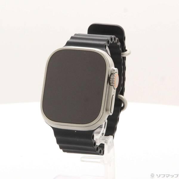 〔中古〕Apple(アップル) Apple Watch Ultra GPS + Cellular 49mm チタニウムケース ミッドナイトオーシャンバンド〔352-ud〕 | 