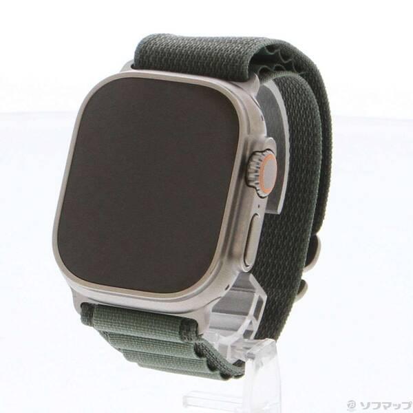 〔中古〕Apple(アップル) Apple Watch Ultra GPS + Cellular 49mm チタニウムケース グリーンアルパインループ〔344-ud〕 | 