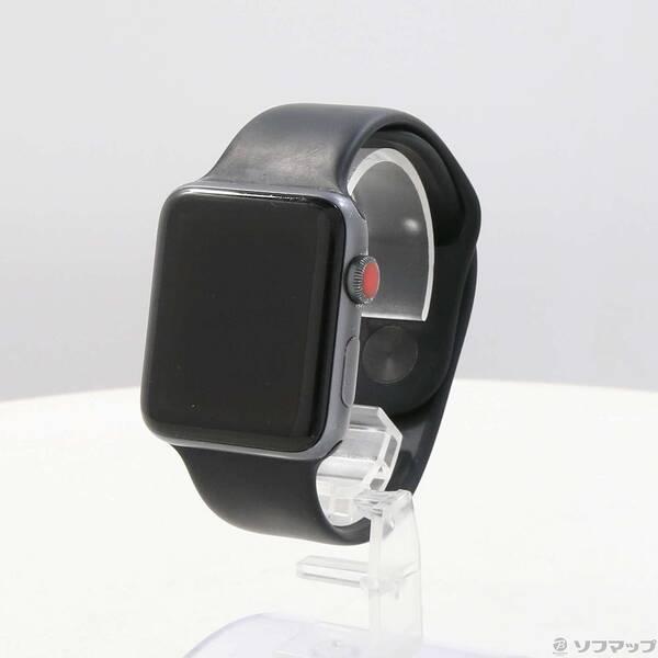 〔中古〕Apple(アップル) Apple Watch Series 3 GPS + Cellular 42mm スペースグレイアルミニウムケース ブラックスポーツバンド〔198-ud〕 | 