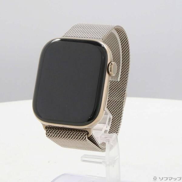 〔中古〕Apple(アップル) Apple Watch Series 10 GPS + Cellular 46mm ゴールドチタニウムケース ゴールドミラネーゼループ〔196-ud〕 | 