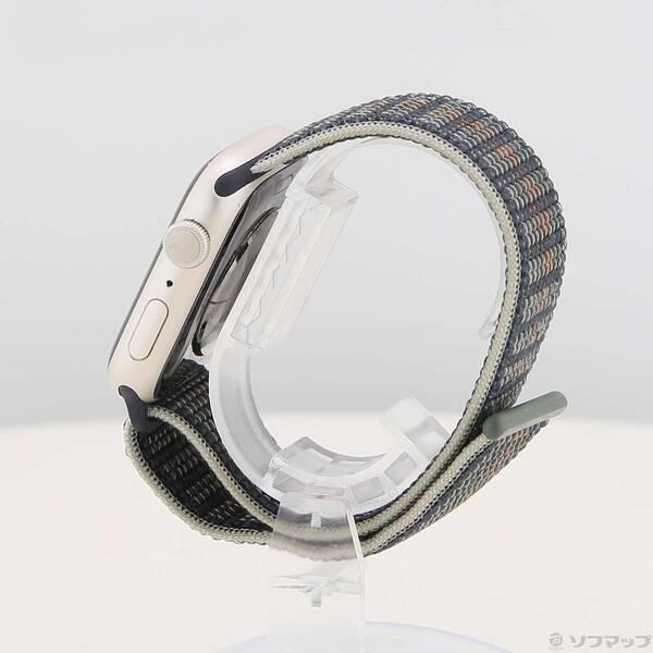 〔中古〕Apple(アップル) Apple Watch Series 8 GPS 45mm スターライトアルミニウムケース ミッドナイトスポーツループ〔348-ud〕 |  | 01