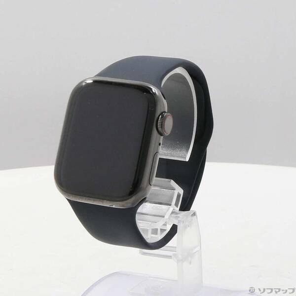 〔中古〕Apple(アップル) Apple Watch Series 9 GPS + Cellular 41mm グラファイトステンレススチールケース ミッドナイトスポーツバンド〔348-ud〕 | 