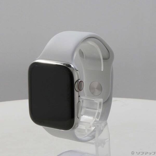 〔中古〕Apple(アップル) Apple Watch Series 4 GPS + Cellular 44mm ステンレススチールケース ホワイトスポーツバンド〔247-ud〕 | 
