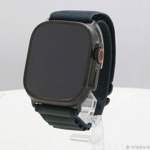 〔中古〕Apple(アップル) 〔展示品〕 Apple Watch Ultra 2 GPS + Cellular 49mm ブラックチタニウムケース ダークグリーンアルパインループ〔258-ud〕 | 
