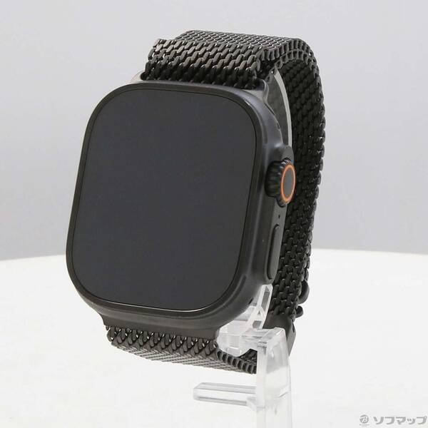 〔中古〕Apple(アップル) 〔展示品〕 Apple Watch Ultra 2 GPS + Cellular 49mm ブラックチタニウムケース ブラックチタニウムミラネーゼループ〔377-ud〕 | 