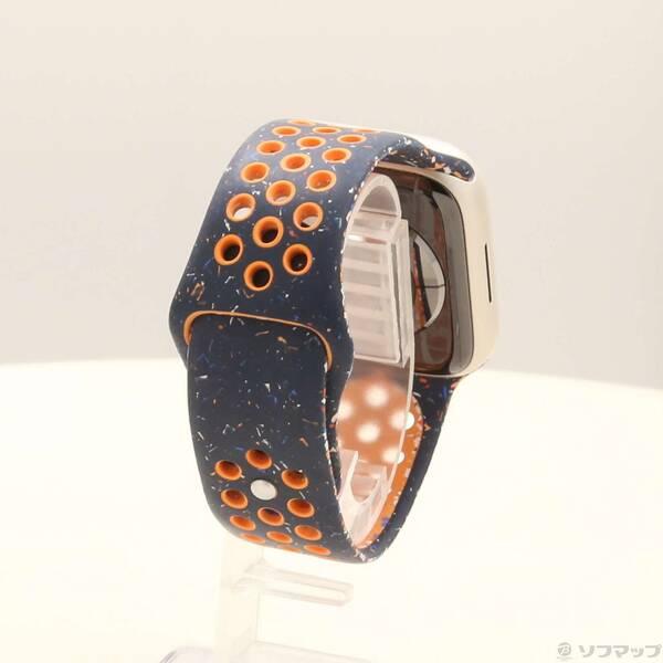 〔中古〕Apple(アップル) Apple Watch Series 9 GPS 45mm スターライトアルミニウムケース ブルーフレームNikeスポーツバンド〔349-ud〕 |  | 02