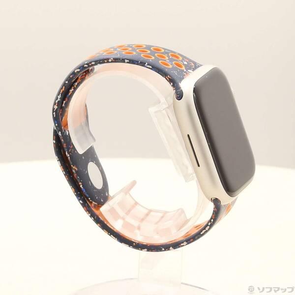 〔中古〕Apple(アップル) Apple Watch Series 9 GPS 45mm スターライトアルミニウムケース ブルーフレームNikeスポーツバンド〔349-ud〕 |  | 03