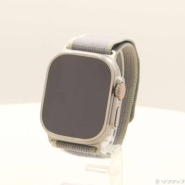 〔中古〕Apple(アップル) Apple Watch Ultra 2 GPS + Cellular 49mm チタニウムケース グリーン／グレイトレイルループ〔198-ud〕 | 
