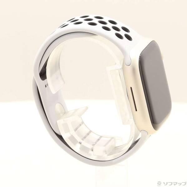 〔中古〕Apple(アップル) Apple Watch Series 7 Nike GPS 41mm スターライトアルミニウムケース ピュアプラチナム／ブラックNikeスポーツバンド〔344-ud〕 |  | 03
