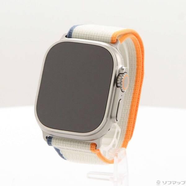 〔中古〕Apple(アップル) Apple Watch Ultra 2 GPS + Cellular 49mm チタニウムケース オレンジ／ベージュトレイルループ〔349-ud〕 | 