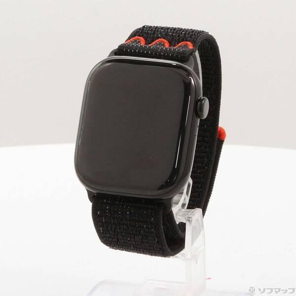 〔中古〕Apple(アップル) Apple Watch Series 11 GPS + Cellular 46mm ジェットブラックアルミニウムケース ミッドナイトブラックNikeスポーツループ〔262-ud〕 | 