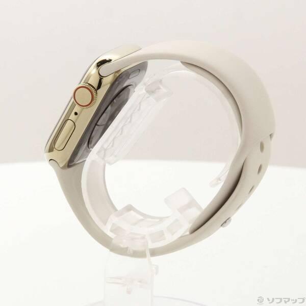 〔中古〕Apple(アップル) Apple Watch Series 8 GPS + Cellular 41mm ゴールドステンレススチールケース スターライトスポーツバンド〔377-ud〕 |  | 01
