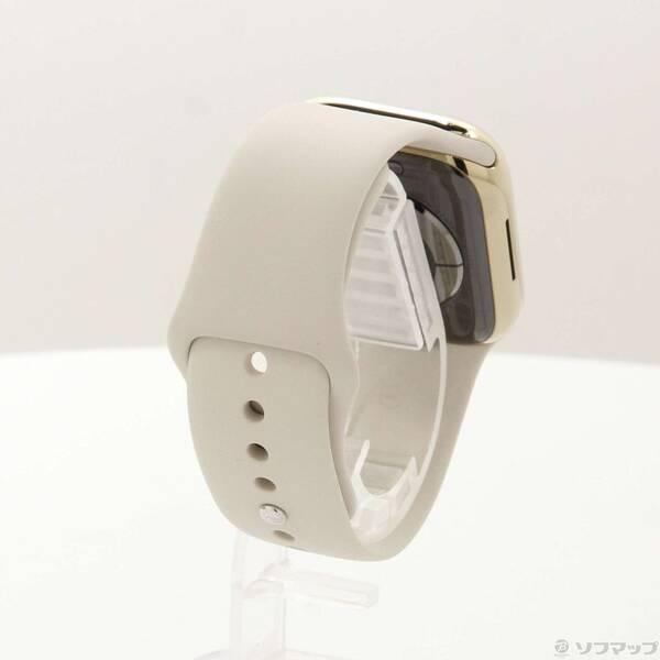 〔中古〕Apple(アップル) Apple Watch Series 8 GPS + Cellular 41mm ゴールドステンレススチールケース スターライトスポーツバンド〔377-ud〕 |  | 02