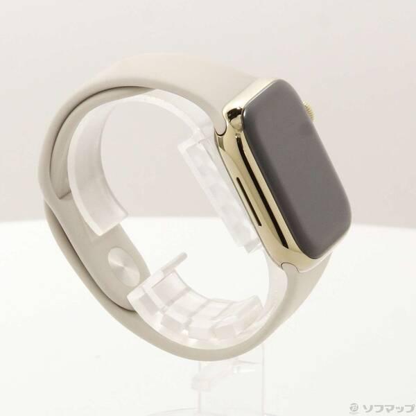 〔中古〕Apple(アップル) Apple Watch Series 8 GPS + Cellular 41mm ゴールドステンレススチールケース スターライトスポーツバンド〔377-ud〕 |  | 03
