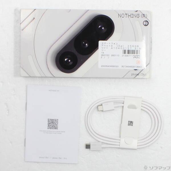中古〕Nothing Phone (3a) 256GB ホワイト A10400157 SIMフリー〔377