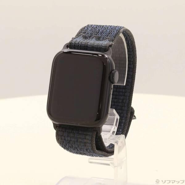 〔中古〕Apple(アップル) Apple Watch SE 第2世代 GPS 40mm ミッドナイトアルミニウムケース ブラック／ブルーNikeスポーツループ〔198-ud〕 | 