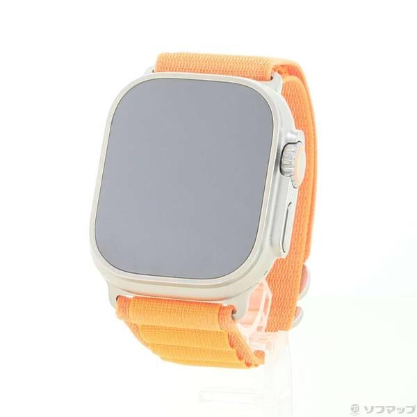 〔中古〕Apple(アップル) Apple Watch Ultra GPS + Cellular 49mm チタニウムケース オレンジアルパインループ〔377-ud〕 | 
