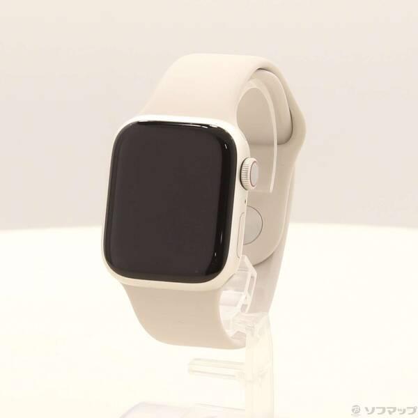 〔中古〕Apple(アップル) Apple Watch Series 7 GPS + Cellular 41mm スターライトアルミニウムケース スターライトスポーツバンド〔262-ud〕 | 