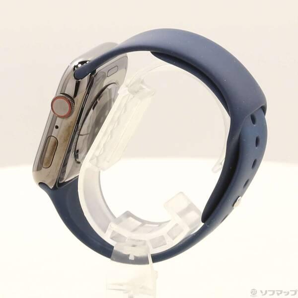 〔中古〕Apple(アップル) Apple Watch Series 7 GPS + Cellular 45mm グラファイトステンレススチールケース アビスブルースポーツバンド〔198-ud〕 |  | 01