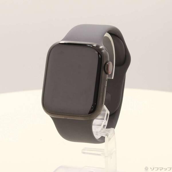 〔中古〕Apple(アップル) Apple Watch Series 7 GPS + Cellular 45mm スペースブラックチタニウムケース ダークグレイスポーツバンド〔344-ud〕 | 