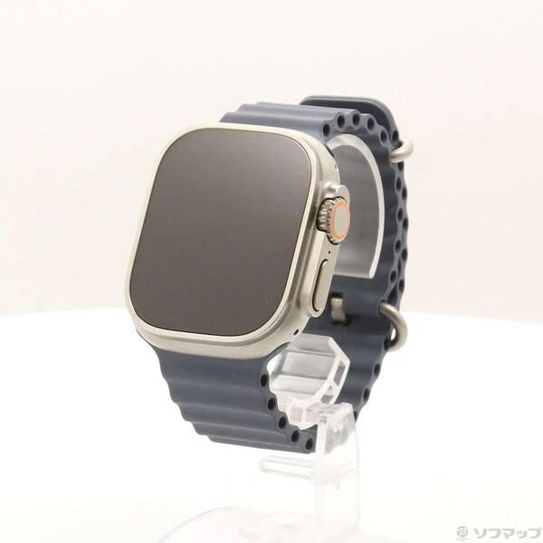 〔中古〕Apple(アップル) 〔展示品〕 Apple Watch Ultra 3 GPS + Cellular 49mm ナチュラルチタニウムケース アンカーブルーオーシャンバンド〔198-ud〕 | 