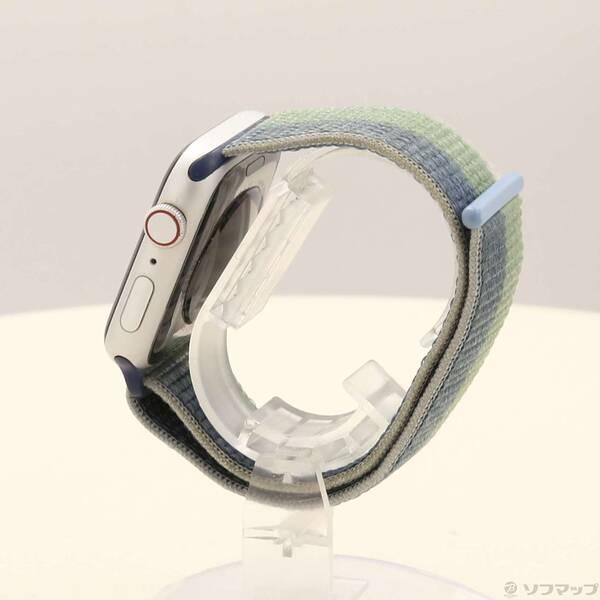 〔中古〕Apple(アップル) Apple Watch SE 第1世代 GPS + Cellular 44mm シルバーアルミニウムケース アビスブルー／モスグリーンスポーツループ〔377-ud〕 |  | 01