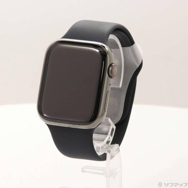 〔中古〕Apple(アップル) Apple Watch Series 7 GPS + Cellular 45mm グラファイトステンレススチールケース ミッドナイトスポーツバンド〔262-ud〕 | 