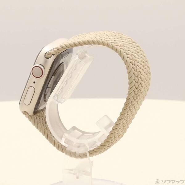 〔中古〕Apple(アップル) Apple Watch Series 8 GPS + Cellular 41mm スターライトアルミニウムケース ベージュブレイデッドソロループ〔198-ud〕 |  | 01