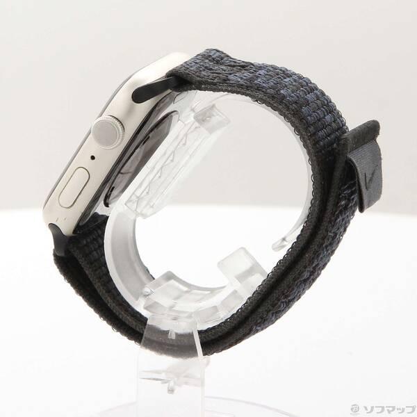 〔中古〕Apple(アップル) Apple Watch Series 9 GPS 45mm スターライトアルミニウムケース ブラック／ブルーNikeスポーツループ〔349-ud〕 |  | 01
