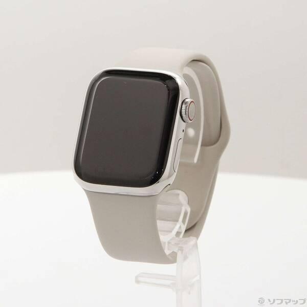 〔中古〕Apple(アップル) Apple Watch Series 7 GPS + Cellular 41mm シルバーステンレススチールケース スターライトスポーツバンド〔348-ud〕 | 