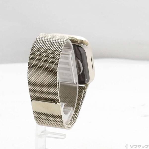 〔中古〕Apple(アップル) Apple Watch Series 9 GPS 41mm スターライトアルミニウムケース ゴールドミラネーゼループ〔344-ud〕 |  | 02