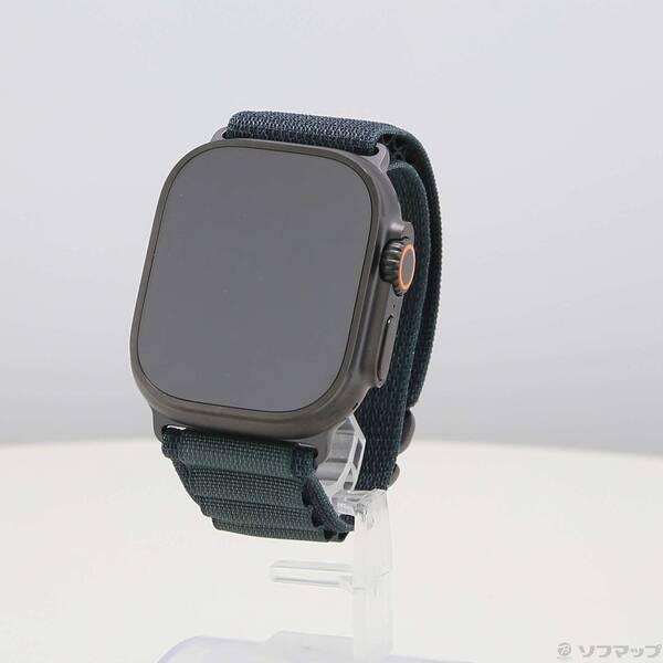〔中古〕Apple(アップル) Apple Watch Ultra 2 GPS + Cellular 49mm ブラックチタニウムケース ダークグリーンアルパインループ〔295-ud〕 | 