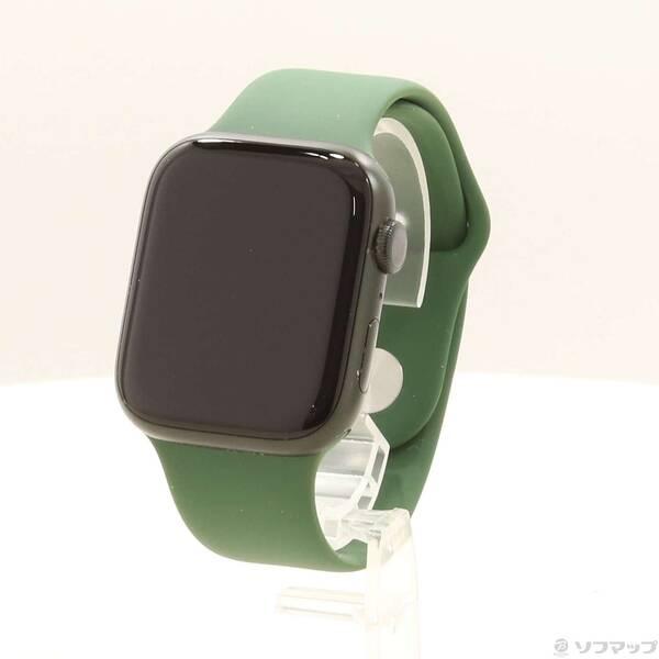 〔中古〕Apple(アップル) Apple Watch Series 7 GPS 45mm グリーンアルミニウムケース クローバースポーツバンド〔269-ud〕 | 