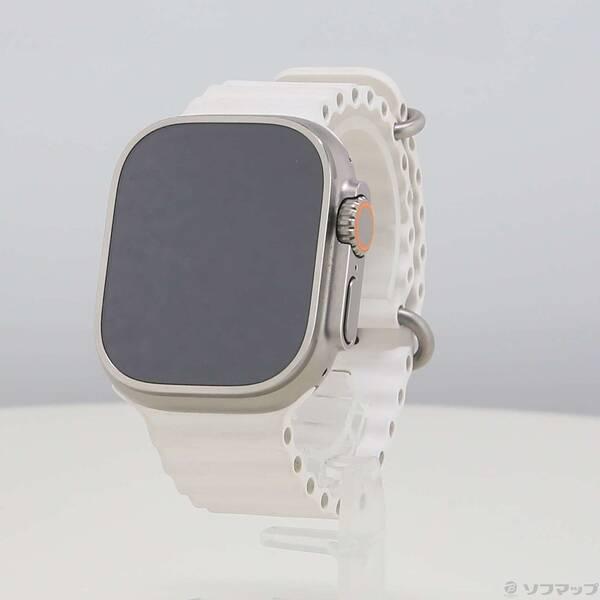 〔中古〕Apple(アップル) Apple Watch Ultra GPS + Cellular 49mm チタニウムケース ホワイトオーシャンバンド〔377-ud〕 | 