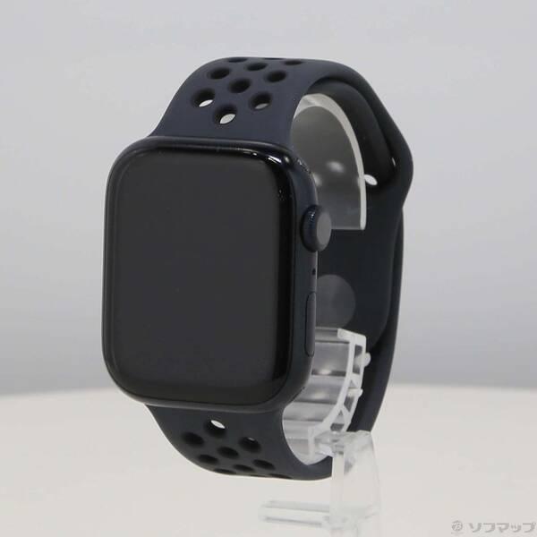〔中古〕Apple(アップル) Apple Watch Series 7 Nike GPS 45mm ミッドナイトアルミニウムケース アンスラサイト／ブラックNikeスポーツバンド〔262-ud〕 | 