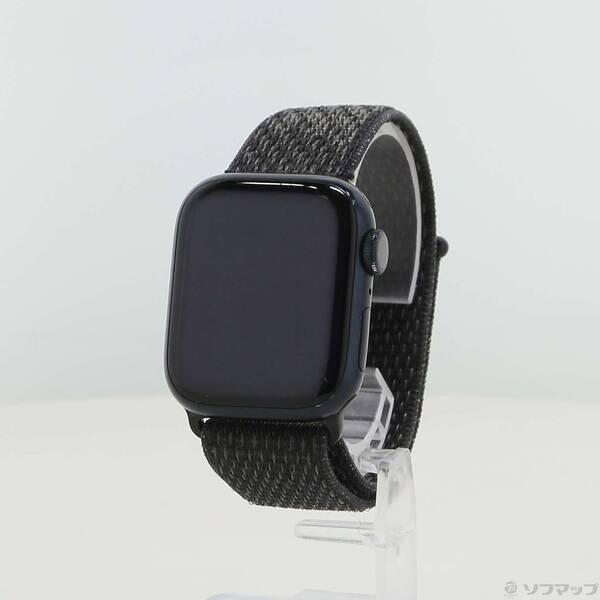 〔中古〕Apple(アップル) Apple Watch Series 7 GPS 41mm ミッドナイトアルミニウムケース ブラックNikeスポーツループ〔276-ud〕 | 