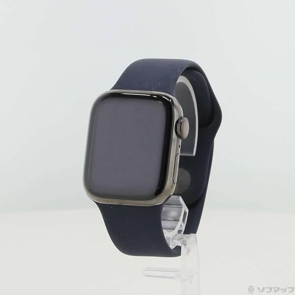 〔中古〕Apple(アップル) Apple Watch Series 8 GPS + Cellular 41mm グラファイトステンレススチールケース ミッドナイトスポーツバンド〔349-ud〕 | 