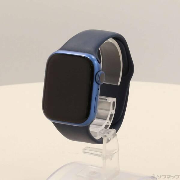 〔中古〕Apple(アップル) Apple Watch Series 7 GPS 41mm ブルーアルミニウムケース アビスブルースポーツバンド〔377-ud〕 | 