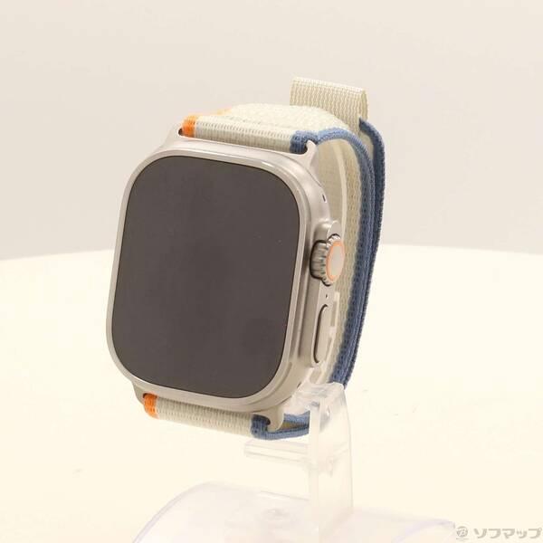 〔中古〕Apple(アップル) Apple Watch Ultra 2 GPS + Cellular 49mm チタニウムケース オレンジ／ベージュトレイルループ〔377-ud〕 | 