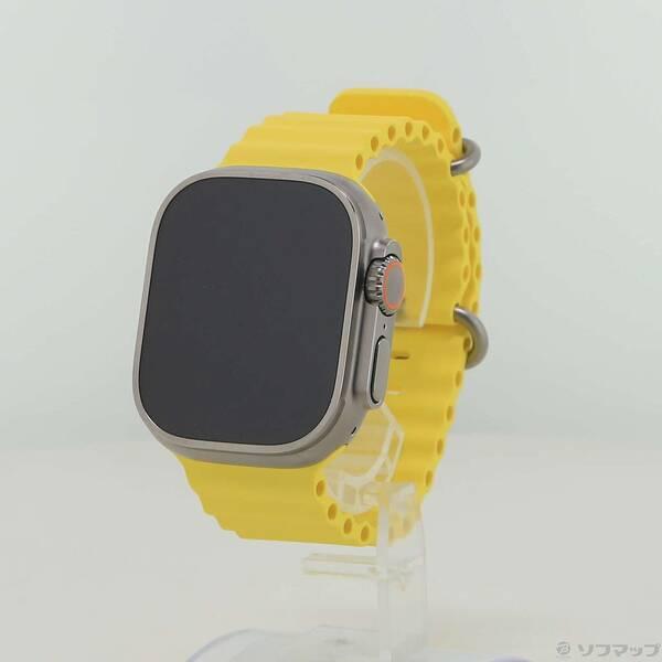 〔中古〕Apple(アップル) Apple Watch Ultra GPS + Cellular 49mm チタニウムケース イエローオーシャンバンド〔377-ud〕 | 