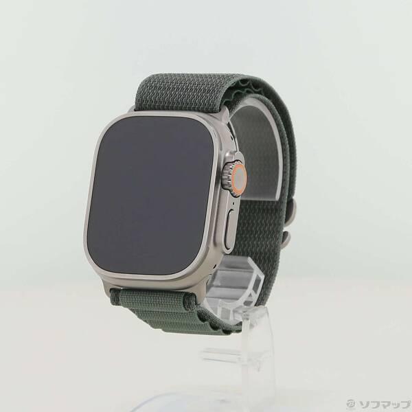 〔中古〕Apple(アップル) Apple Watch Ultra GPS + Cellular 49mm チタニウムケース グリーンアルパインループ〔377-ud〕 | 