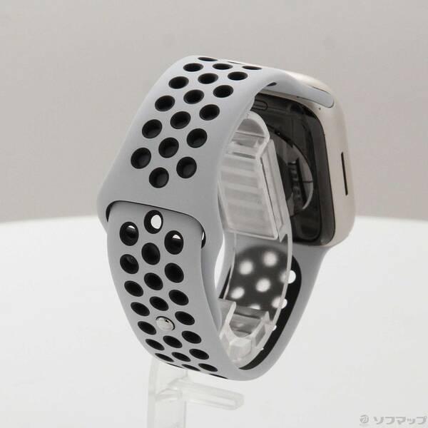 〔中古〕Apple(アップル) Apple Watch Series 7 Nike GPS 45mm スターライトアルミニウムケース ピュアプラチナム／ブラックNikeスポーツバンド〔377-ud〕 |  | 02